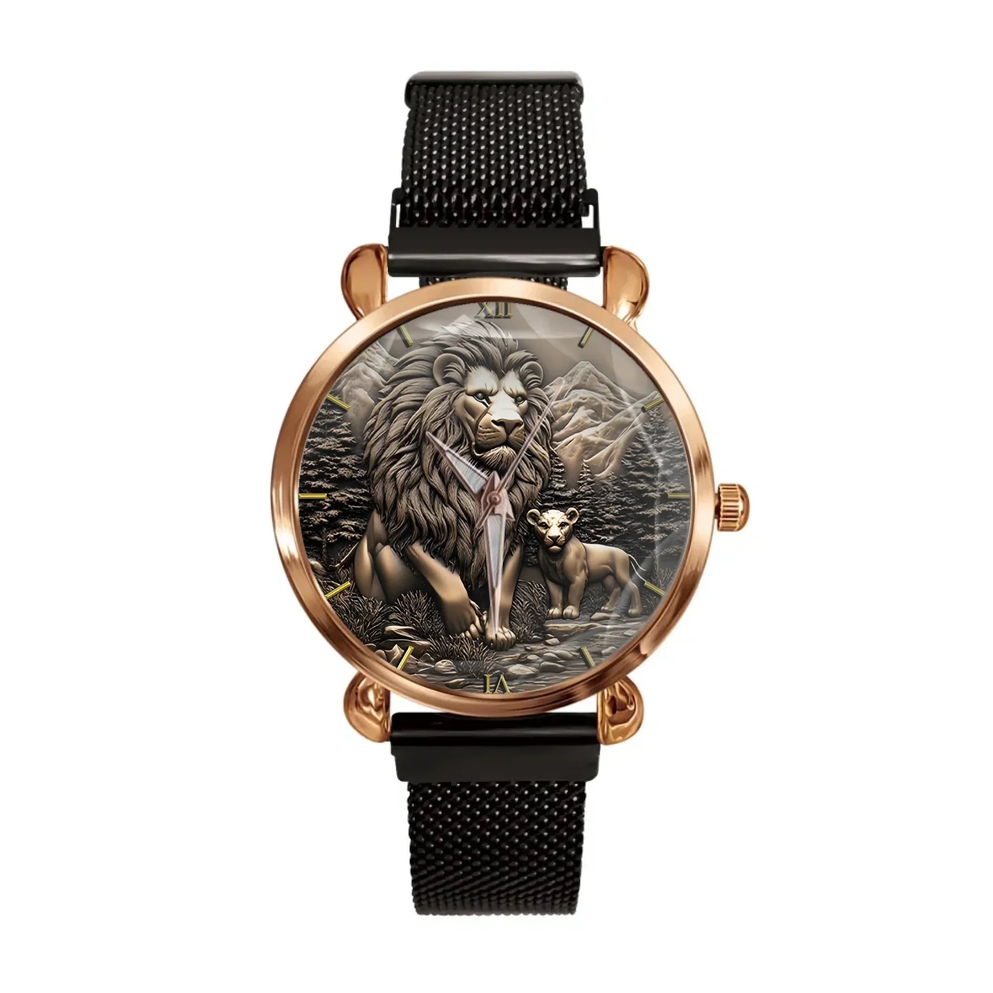 The King of Beasts - Personalized Parent-Child Name Animal Print Watch