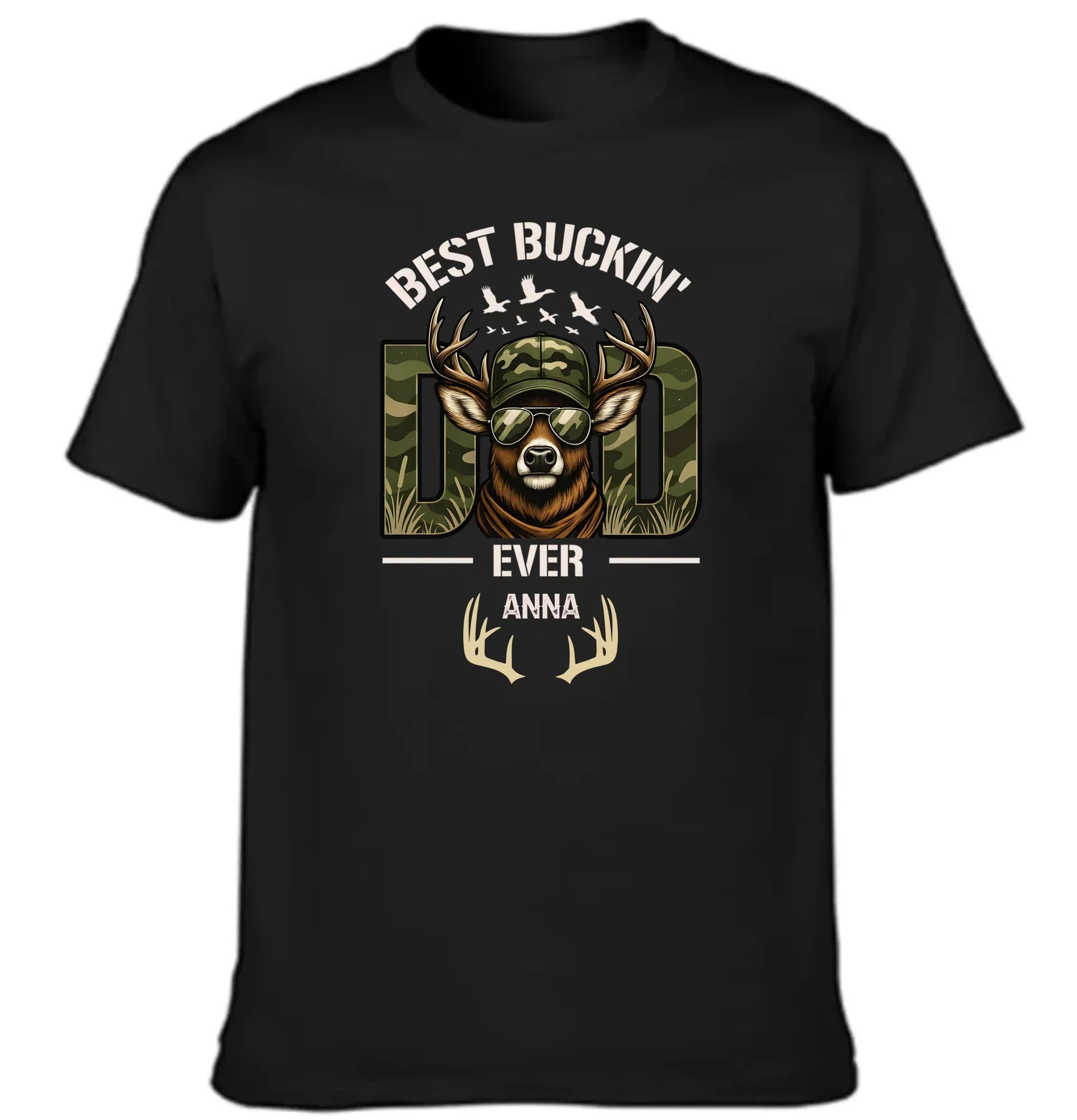 Hunter Dad Best Buckin' Dad Custom Kids Name - Personalized Shirt