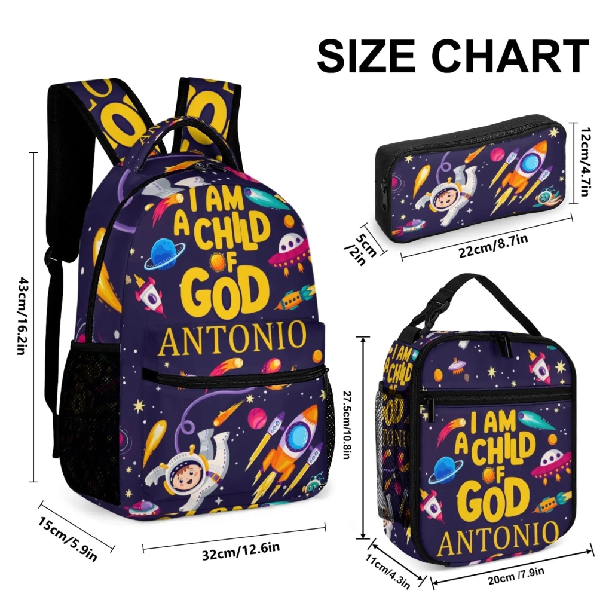 I Am A Child Of God - Personalized Name Customized School Bag - A Great Gift For Your Child For The School Season! - Joliny