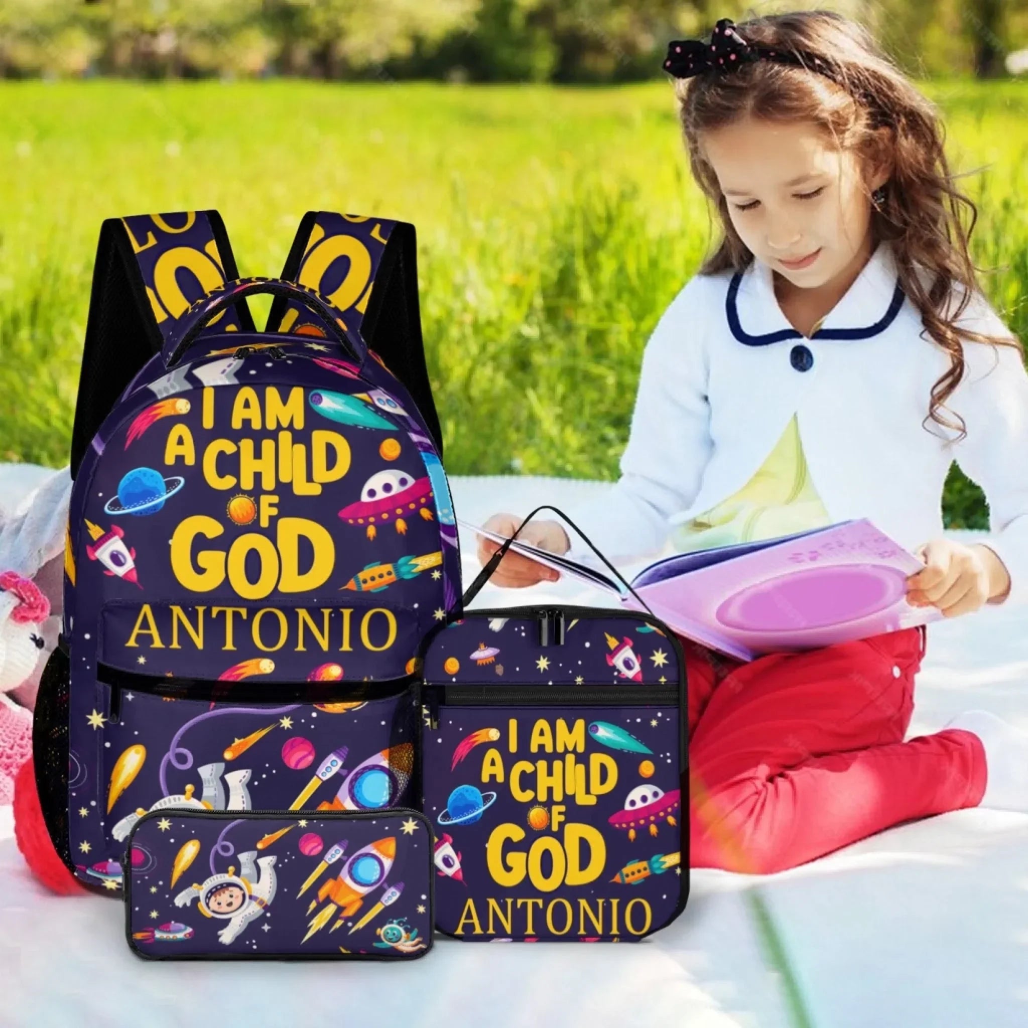 I Am A Child Of God - Personalized Name Customized School Bag - A Great Gift For Your Child For The School Season! - Joliny