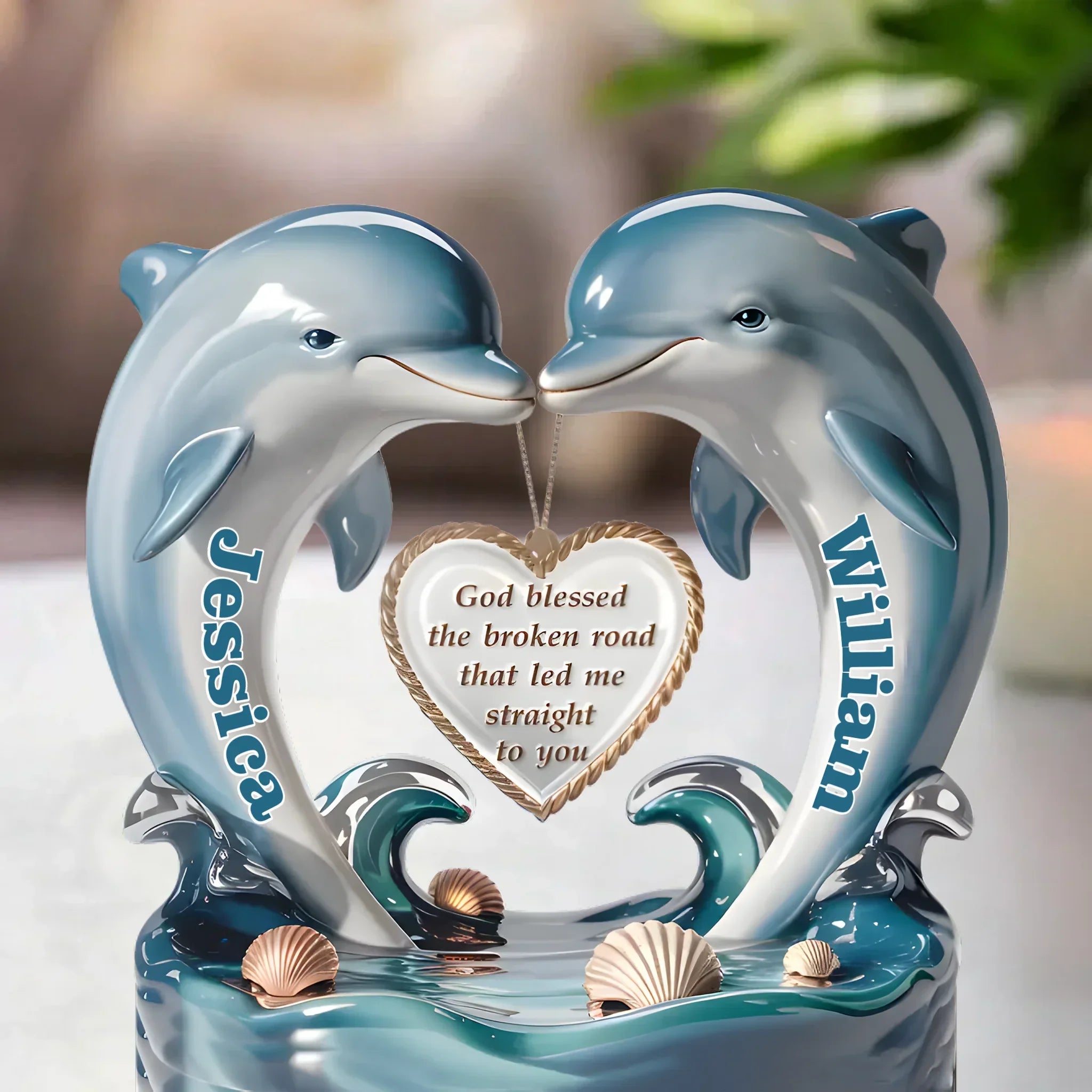 From One Heart To Another, Always - Couple Personalized Name Acrylic Plaque - Anniversary Gift