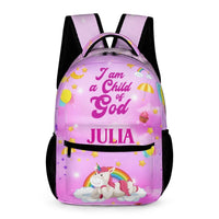 I Am A Child Of God - Personalized Name Customized School Bag - A Great Gift For Your Child For The School Season! - Joliny