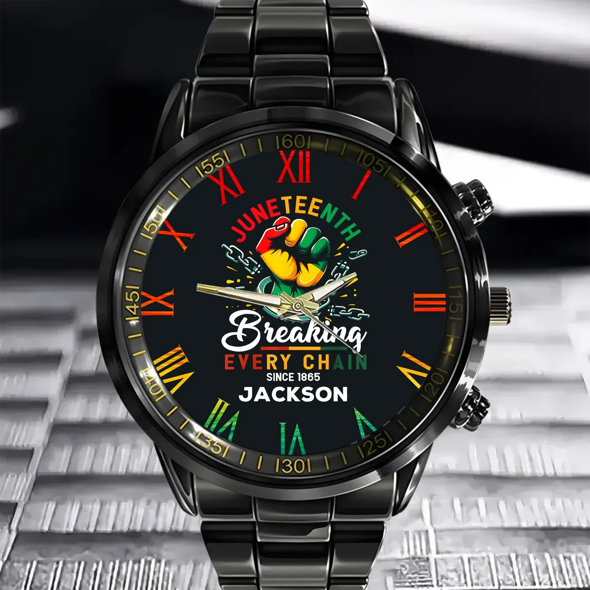 Breaking Chain - Personalized Name Freedom Theme Watch - Joliny
