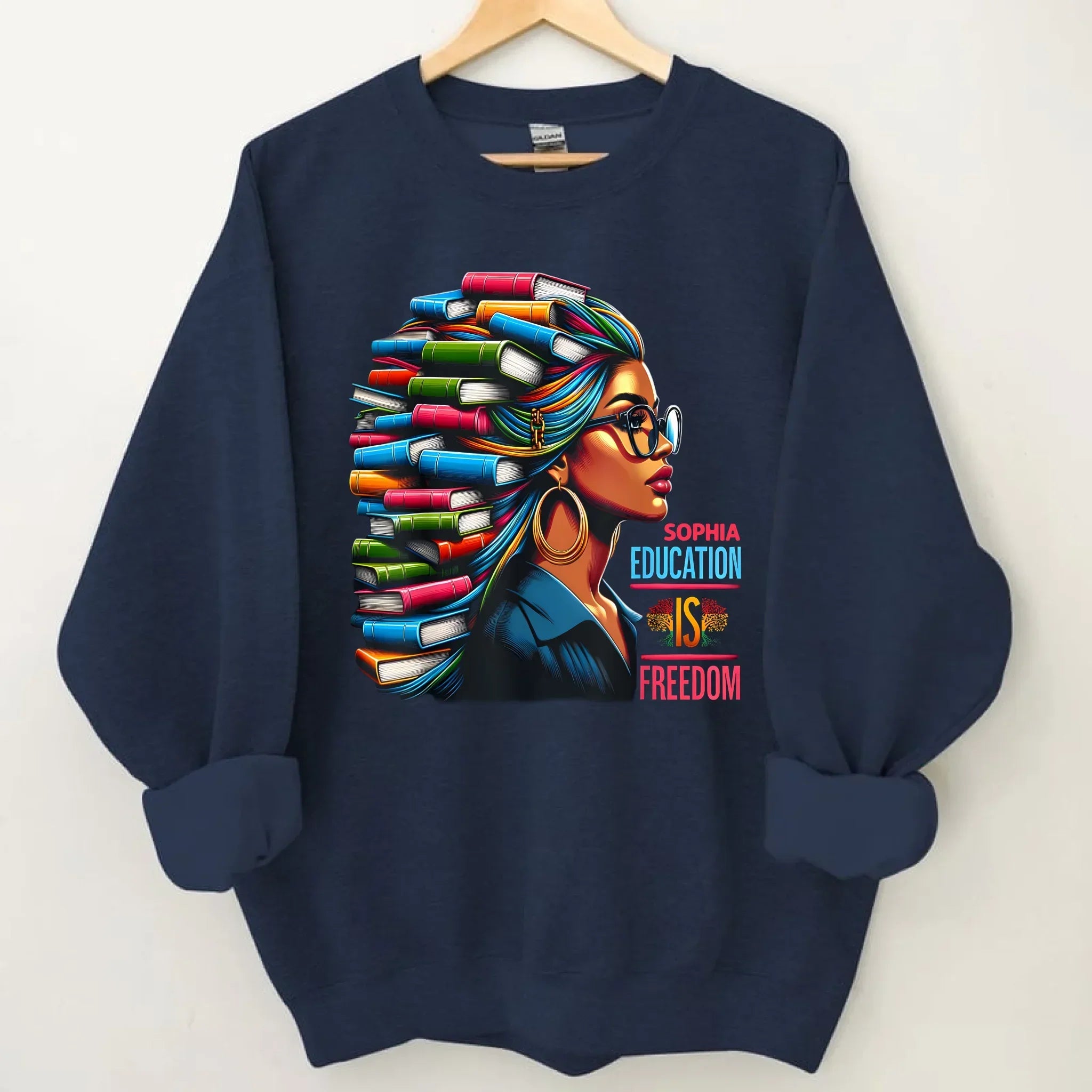Education is Freedom - Personalized Name Teacher Theme Clothes - Joliny