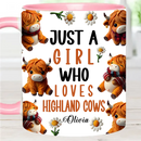 Just A Girl Who Loves Highland Cows - Personalized Highland Cow Accent Mug - Joliny