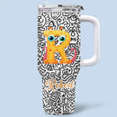 Interesting Graffiti-covered Car Cup - Personalized Name 40oz Tumbler - Joliny