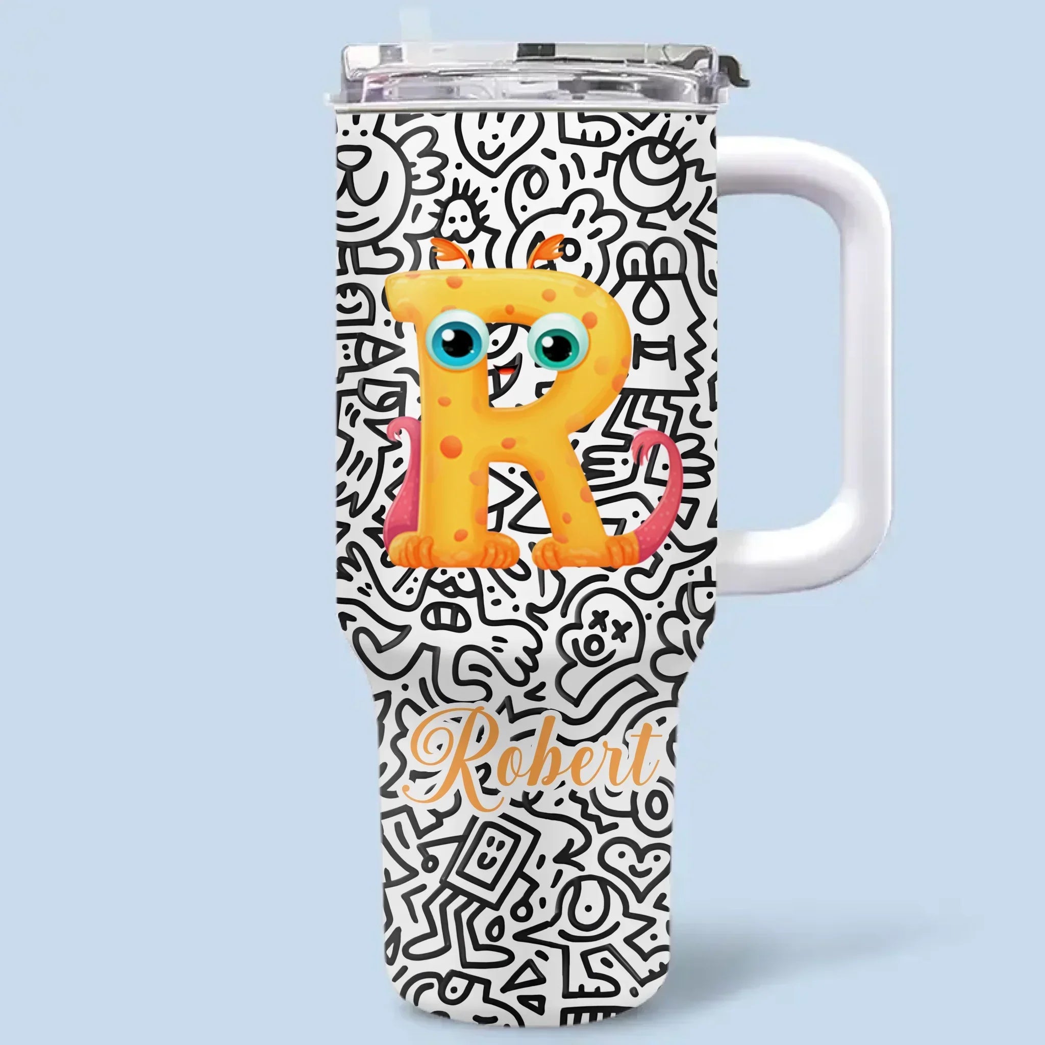 Interesting Graffiti-covered Car Cup - Personalized Name 40oz Tumbler