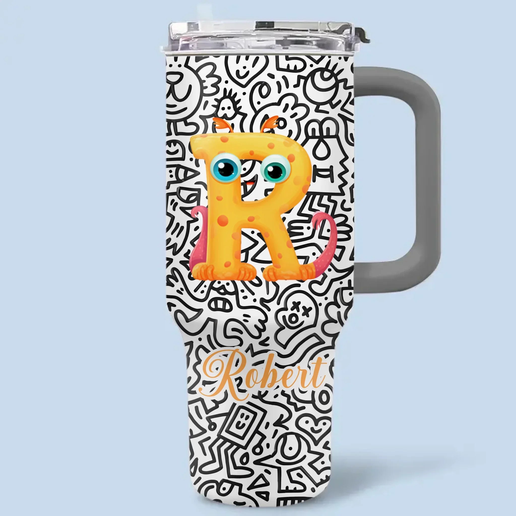 Interesting Graffiti-covered Car Cup - Personalized Name 40oz Tumbler - Joliny