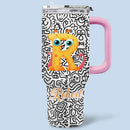 Interesting Graffiti-covered Car Cup - Personalized Name 40oz Tumbler - Joliny