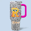 Interesting Graffiti-covered Car Cup - Personalized Name 40oz Tumbler - Joliny