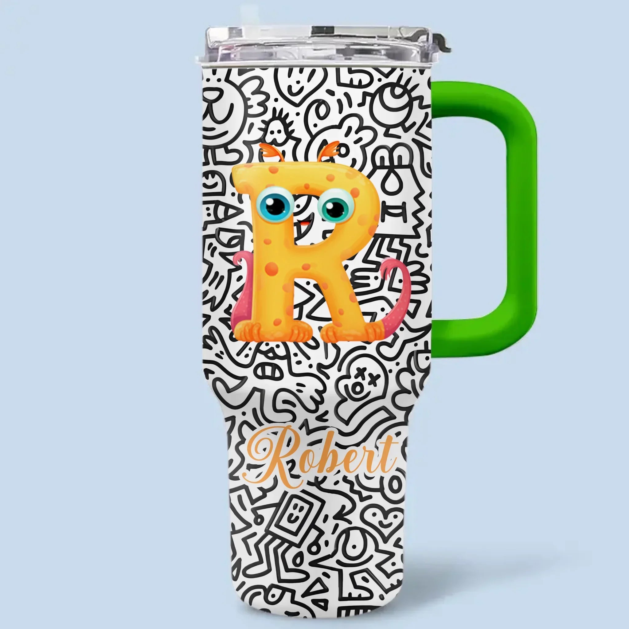 Interesting Graffiti-covered Car Cup - Personalized Name 40oz Tumbler - Joliny