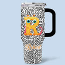 Interesting Graffiti-covered Car Cup - Personalized Name 40oz Tumbler - Joliny