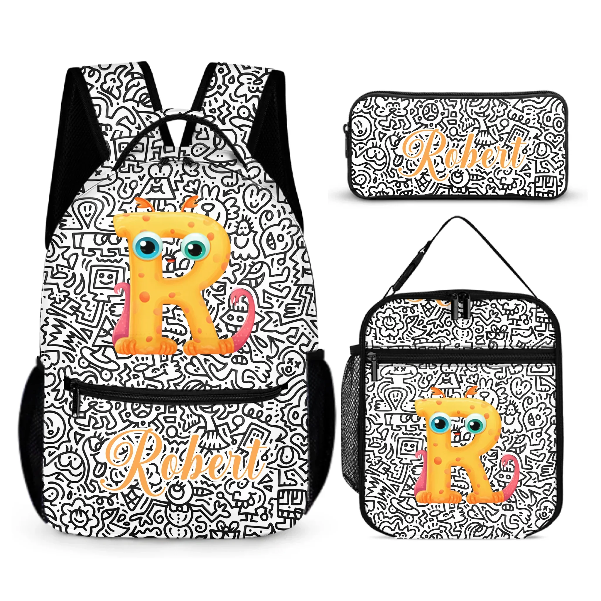 Interesting Graffiti-covered Backpack - Personalized Name
