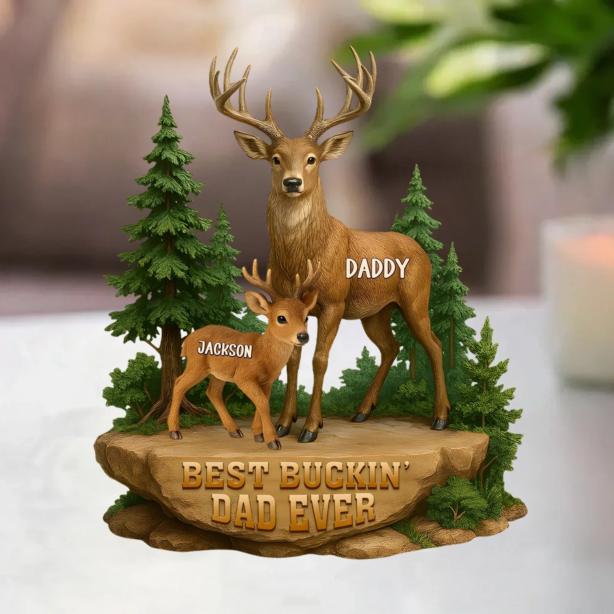 Deer Dad Acrylic Plaque - Personalized Gifts For Dad