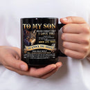 To my son - Personlised Black Wolf Pattern Coffee Mug - Joliny