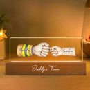 Daddy's Team Fist Bump - Personalized Acrylic LED Night Light - Joliny
