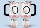 Floral Lettered Car Cup - Romantic Car Cup with Personalized Name 40oz Tumbler - Joliny