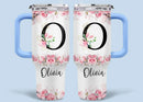 Floral Lettered Car Cup - Romantic Car Cup with Personalized Name 40oz Tumbler - Joliny