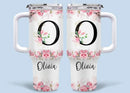 Floral Lettered Car Cup - Romantic Car Cup with Personalized Name 40oz Tumbler - Joliny