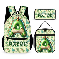 Customized Children's Backpack - with Customized Name and Initial Dinosaur Pattern - School Season Gift for Children - Joliny