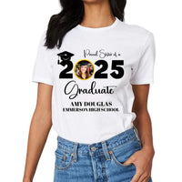 Custom Graduation Photo T-shirt, Proud Mom Of A Graduate - Joliny