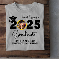 Custom Graduation Photo T-shirt, Proud Mom Of A Graduate - Joliny