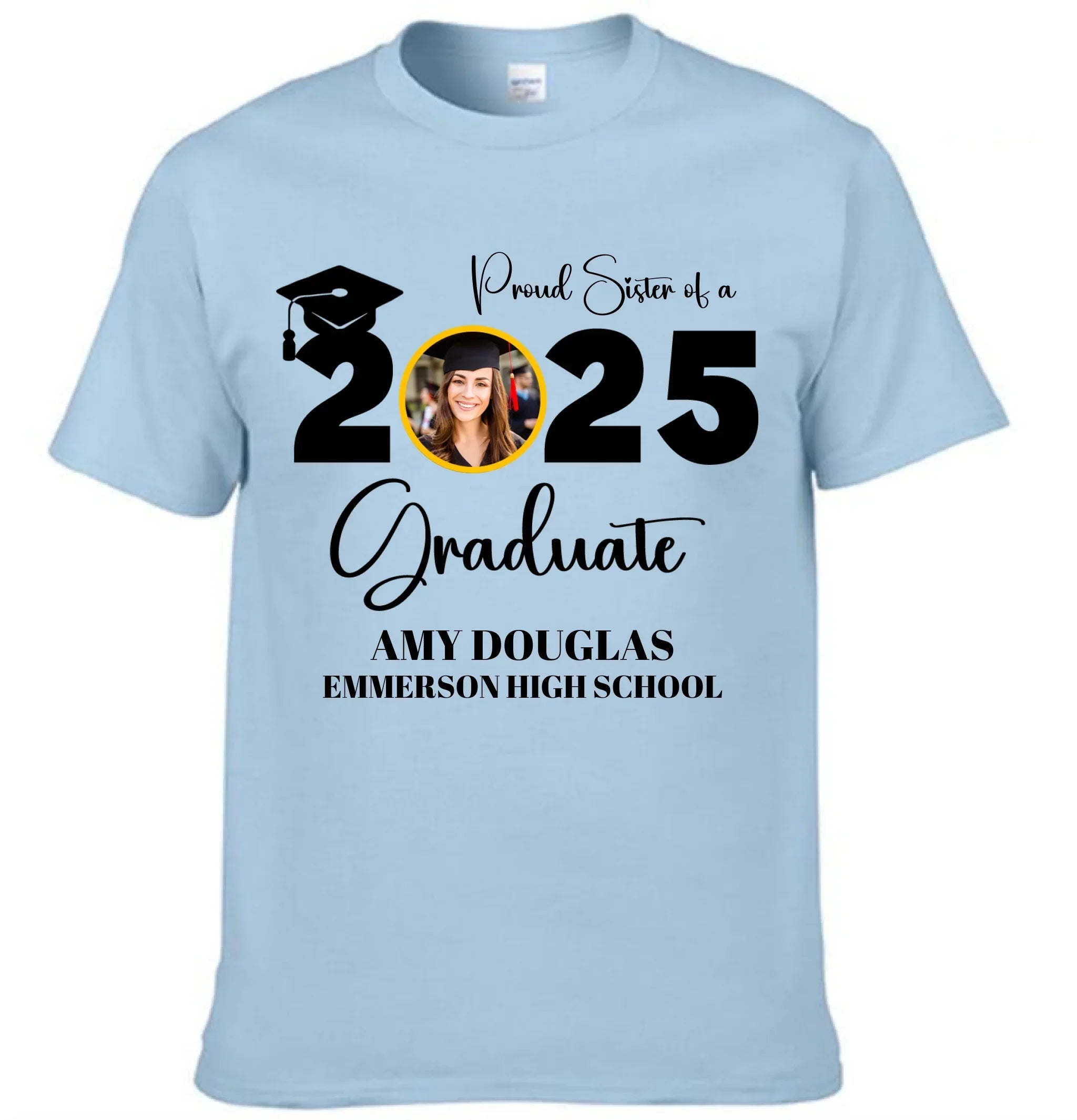 Custom Graduation Photo T-shirt, Proud Mom Of A Graduate - Joliny