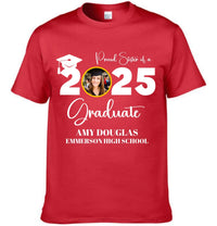 Custom Graduation Photo T-shirt, Proud Mom Of A Graduate - Joliny