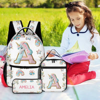 Beautiful Unicorn Alphabet - Personalized Name Backpack - Joliny