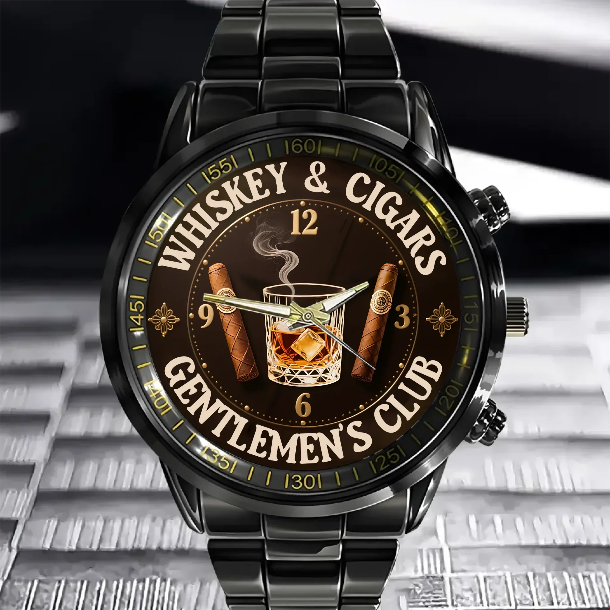 Whiskey and Cigar - Personalized Gentleman Club Watch
