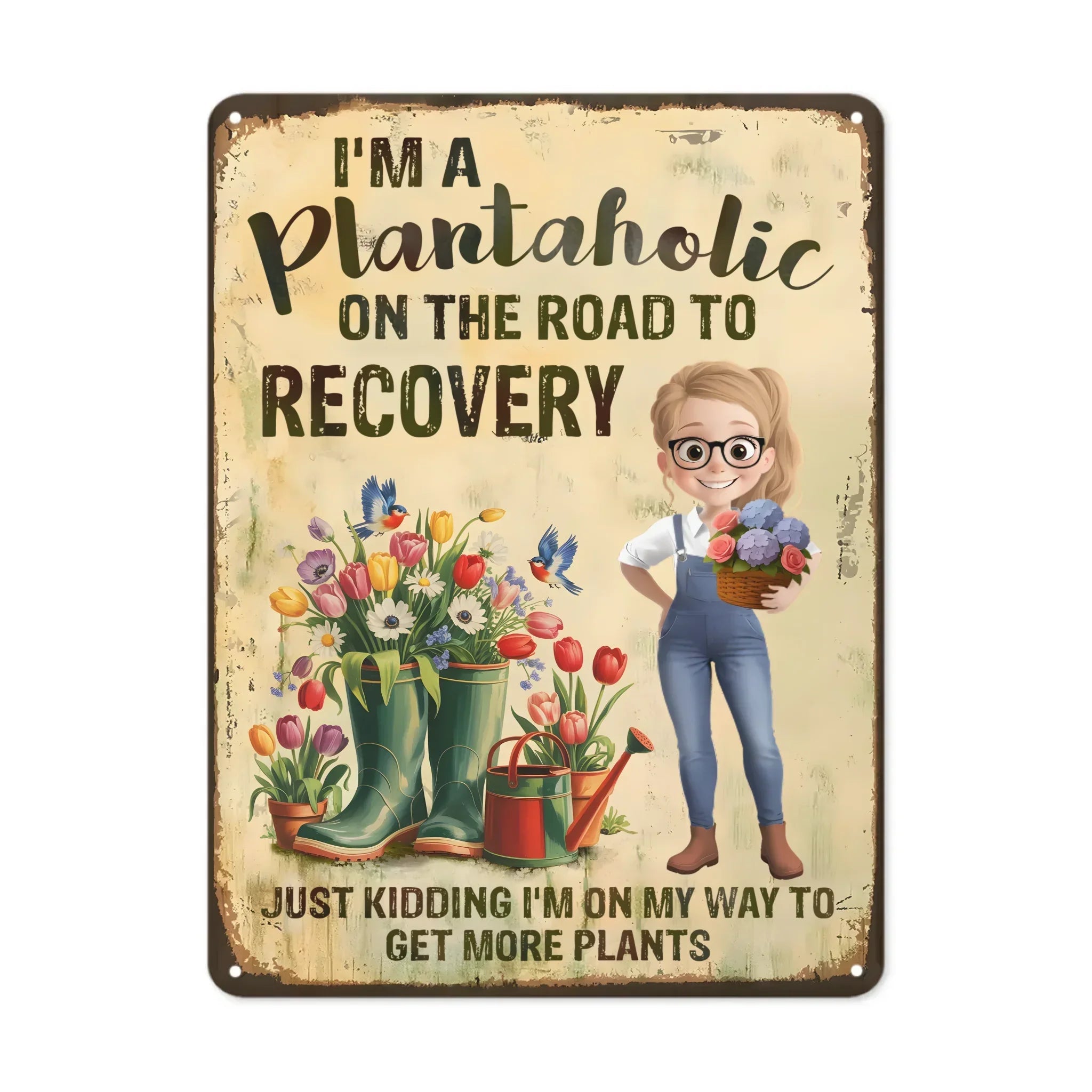 More Plants Less Stress - Family Personalized Home Decor Metal Painting