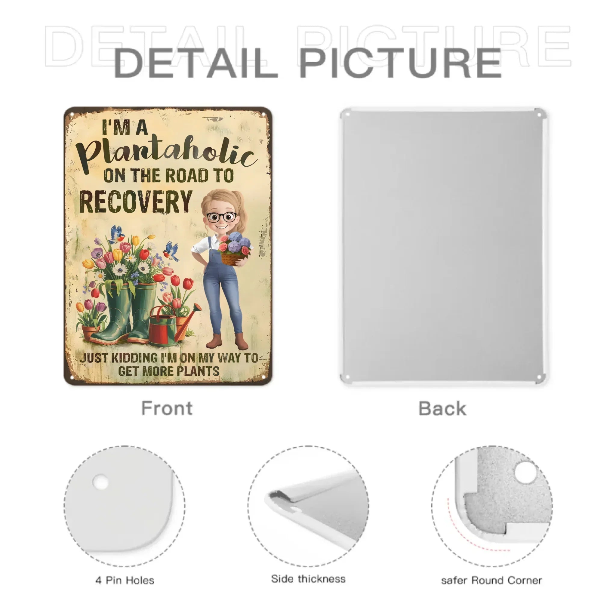 More Plants Less Stress - Family Personalized Home Decor Metal Painting - Joliny