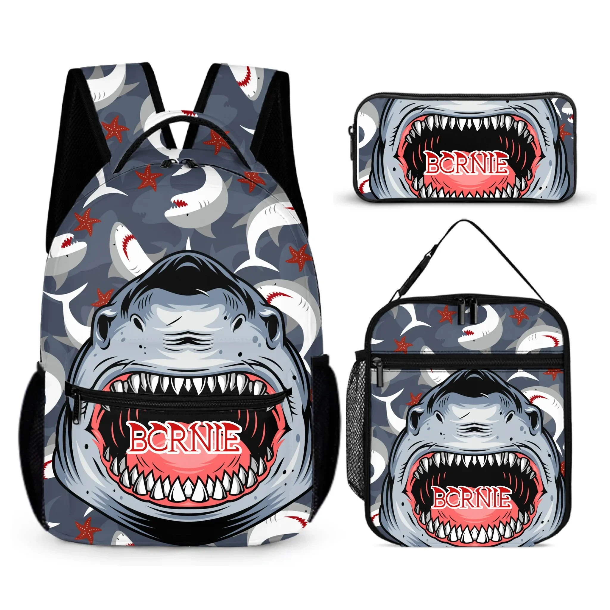 Customized Children'S Shark Backpack With Personalized Name-A Gift For Boys At The Beginning Of School Season