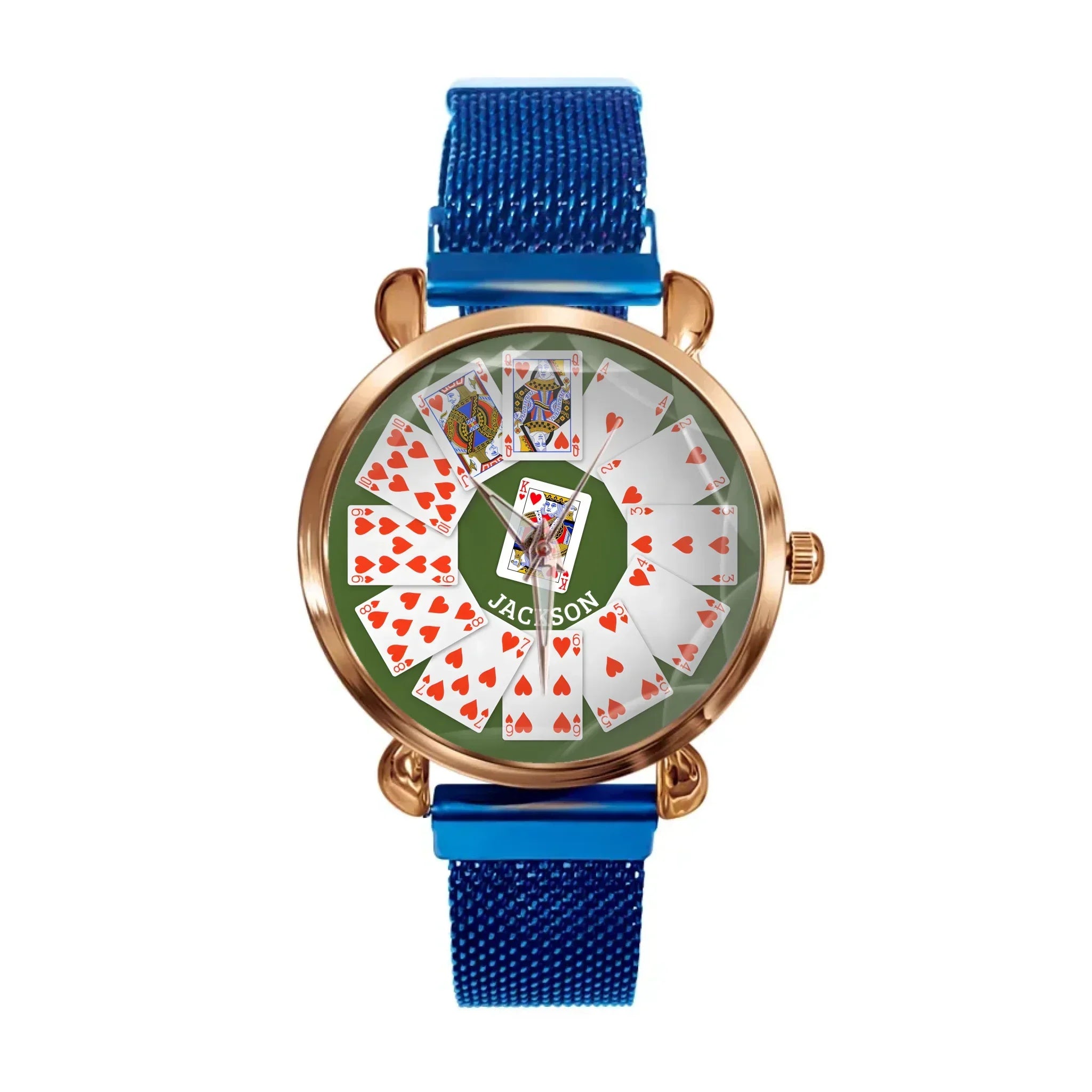 Hearts Suit Playing Card - Personalized Watch - Joliny