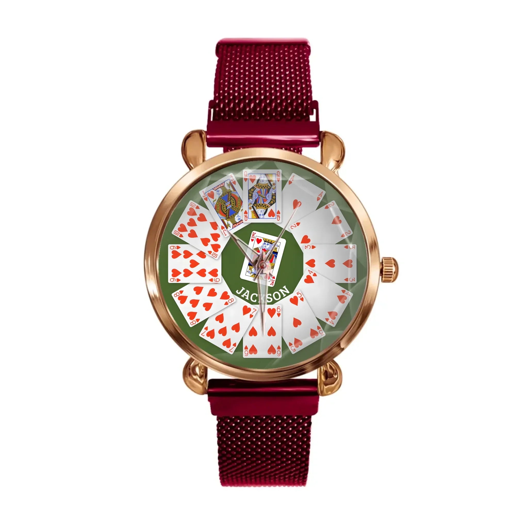 Hearts Suit Playing Card - Personalized Watch - Joliny