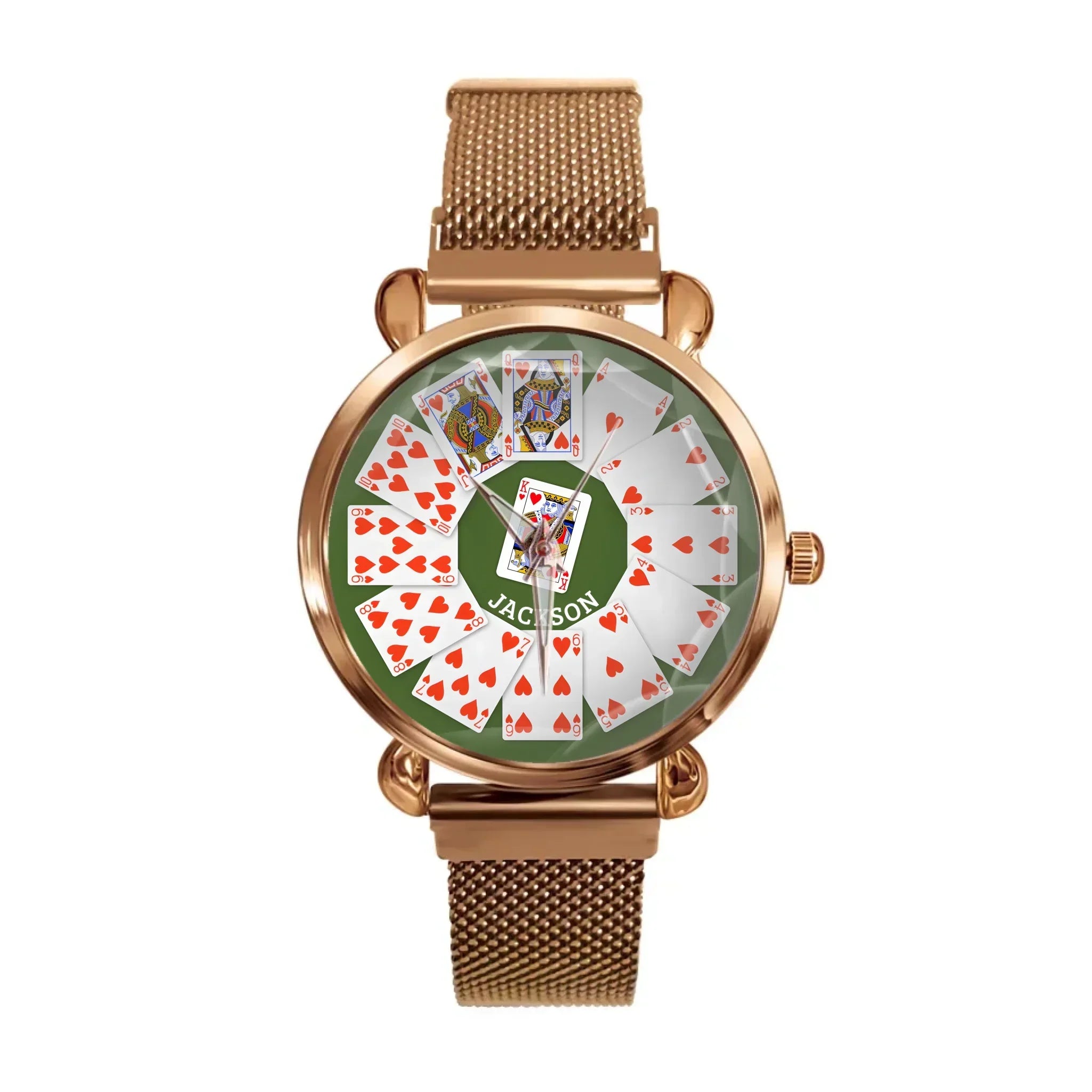 Hearts Suit Playing Card - Personalized Watch - Joliny