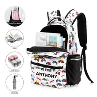 Monster Truck Alphabet - Personalized Children'S Backpack - A Great Start To The School Year Gift For Your Child! - Joliny