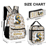 Construction Vehicle - Personalized First Letter Customized Boy Backpack - School Season Gift for Boys - Joliny
