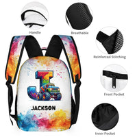 Monster Truck Personalized Initials Customized Backpack - Gift for Kids - Joliny