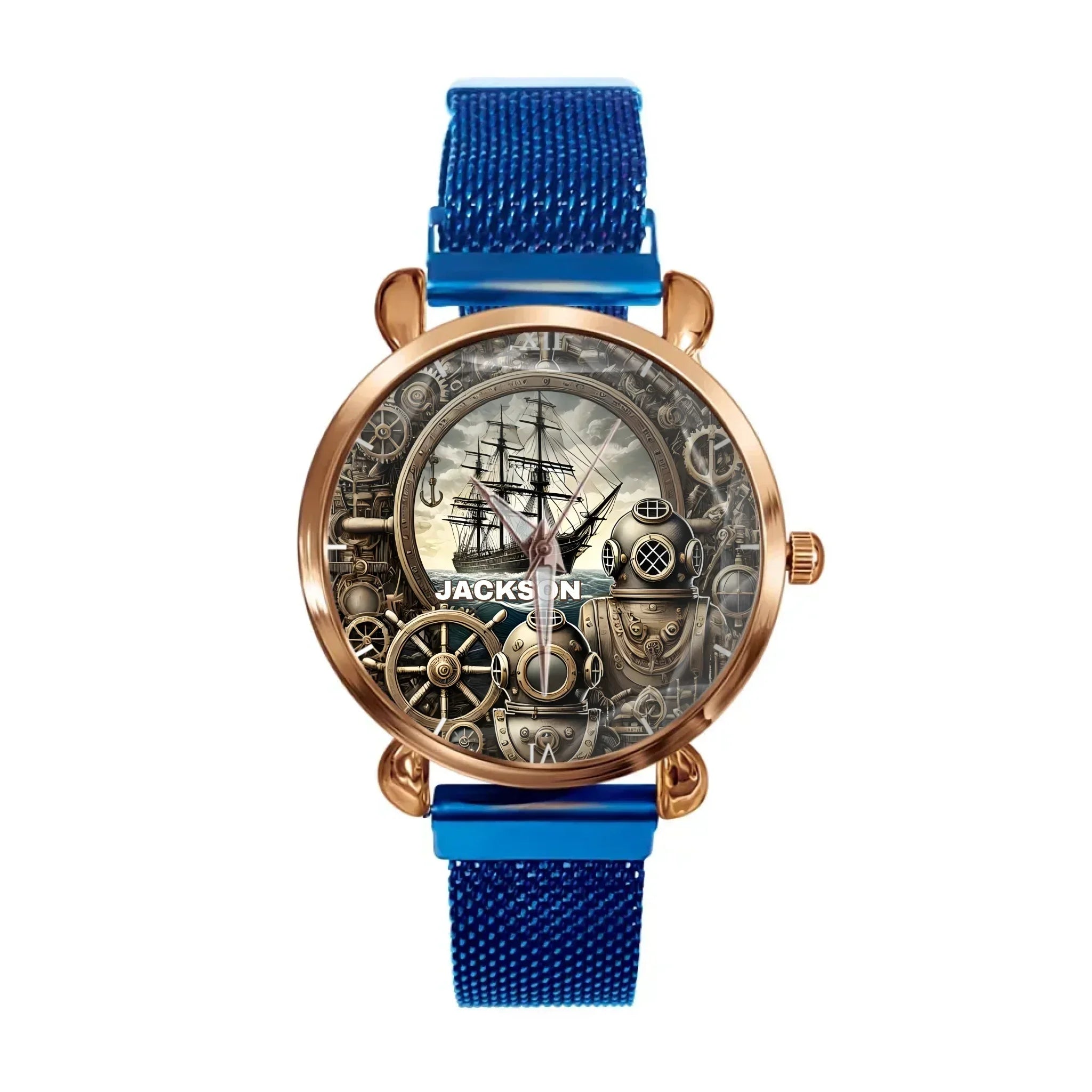 Anchor's Awe｜Vintage Sailboat - Personalized Watch - Joliny