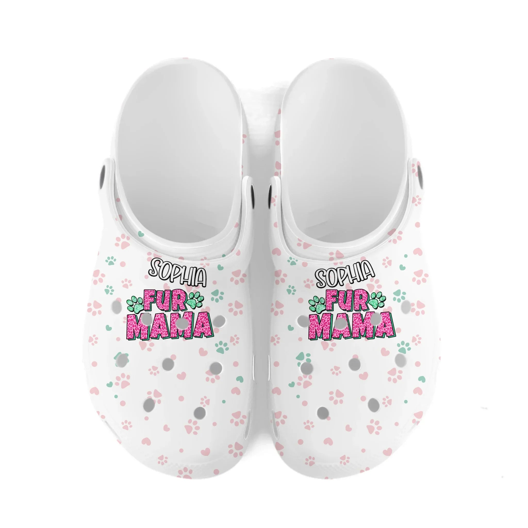 Fur Mama Pet Name Cat Lovers Dog Lovers Gift Clog - Personalized Name Comfortable Slipper Shoes