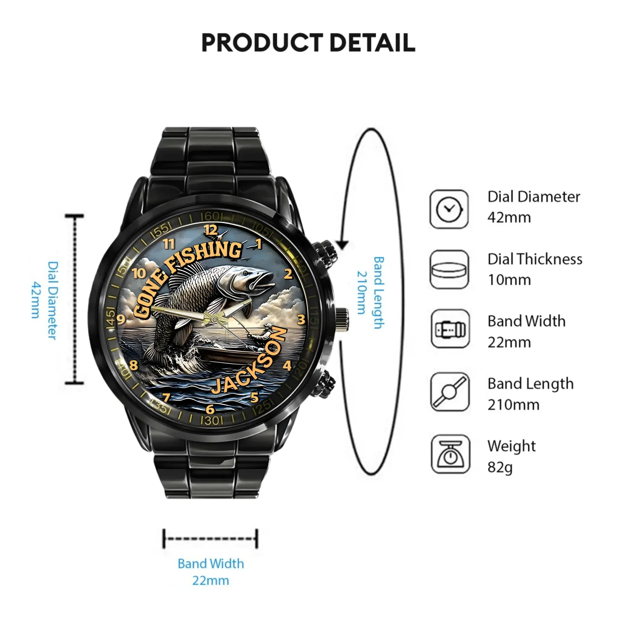 Gone Fishing - Personalized Fishing Watch - Joliny