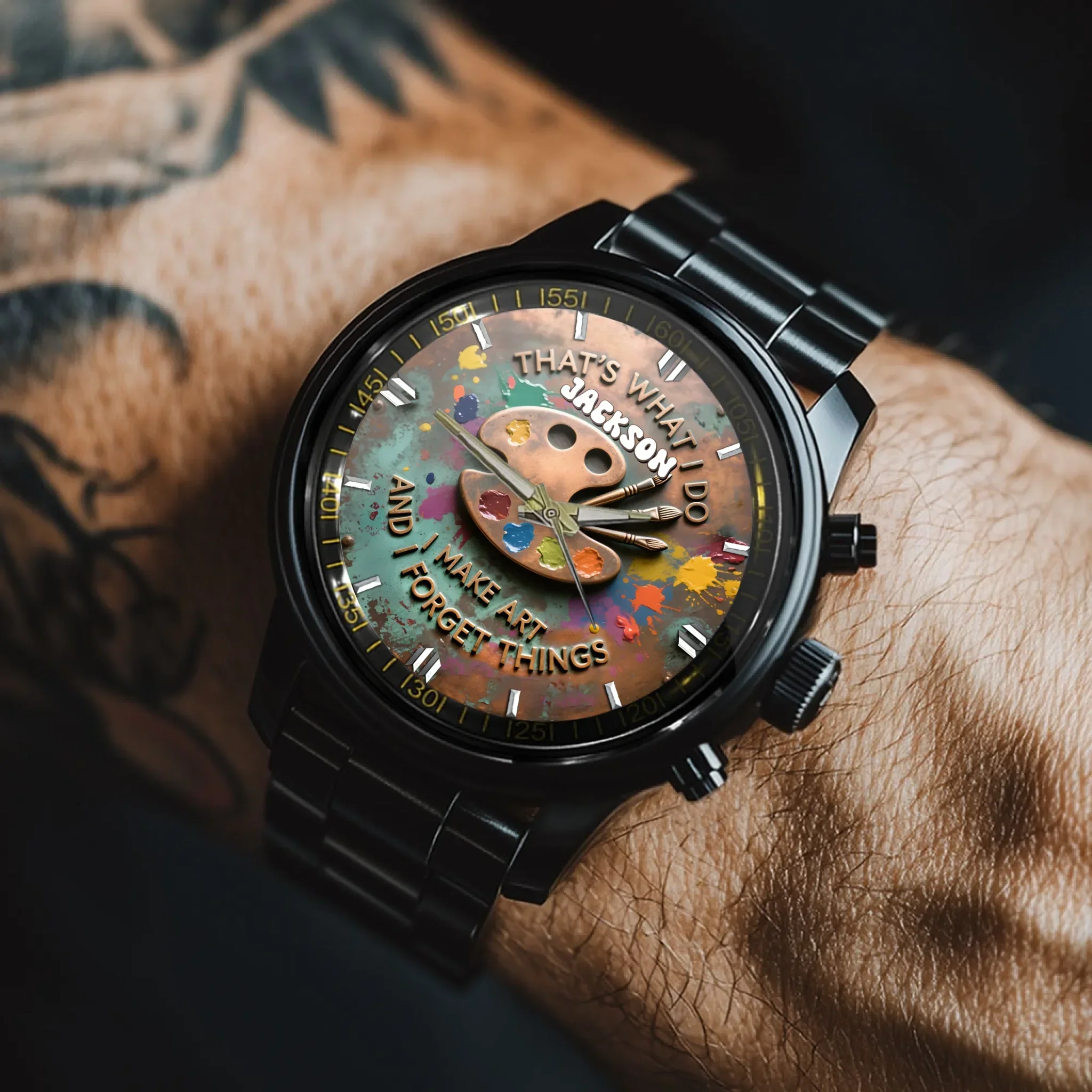 That's What I Do I Make Art and I Forget Things - Personalized Name Palette Watch