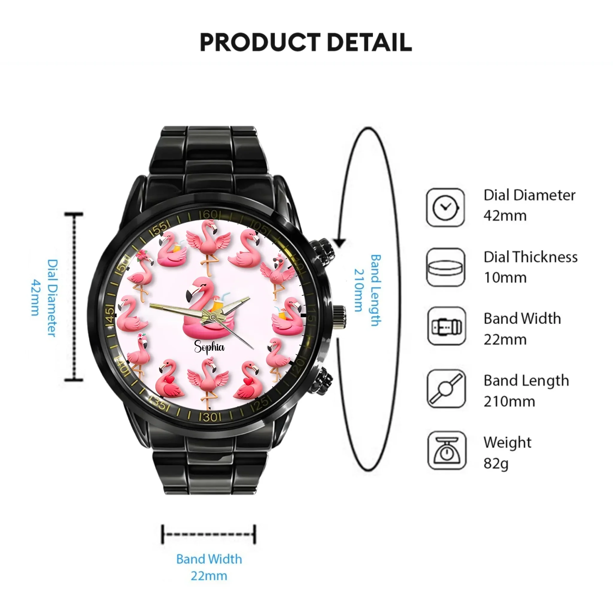 Love Flamingos - Personalized Flamingo Watch - Joliny