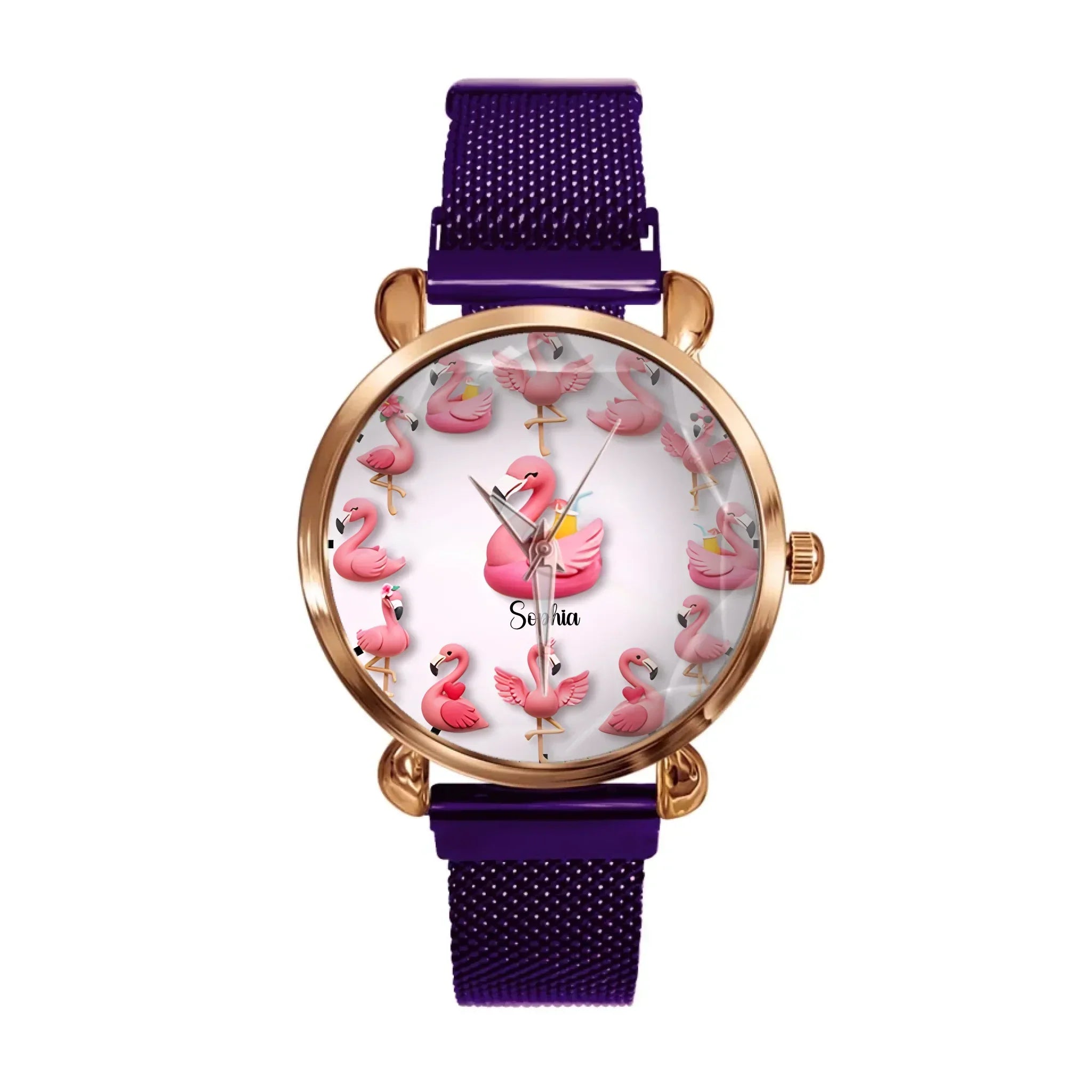 Love Flamingos - Personalized Flamingo Watch - Joliny