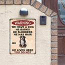 We Have Dogs They Bark Painting - Personalized Metal Sign - Joliny