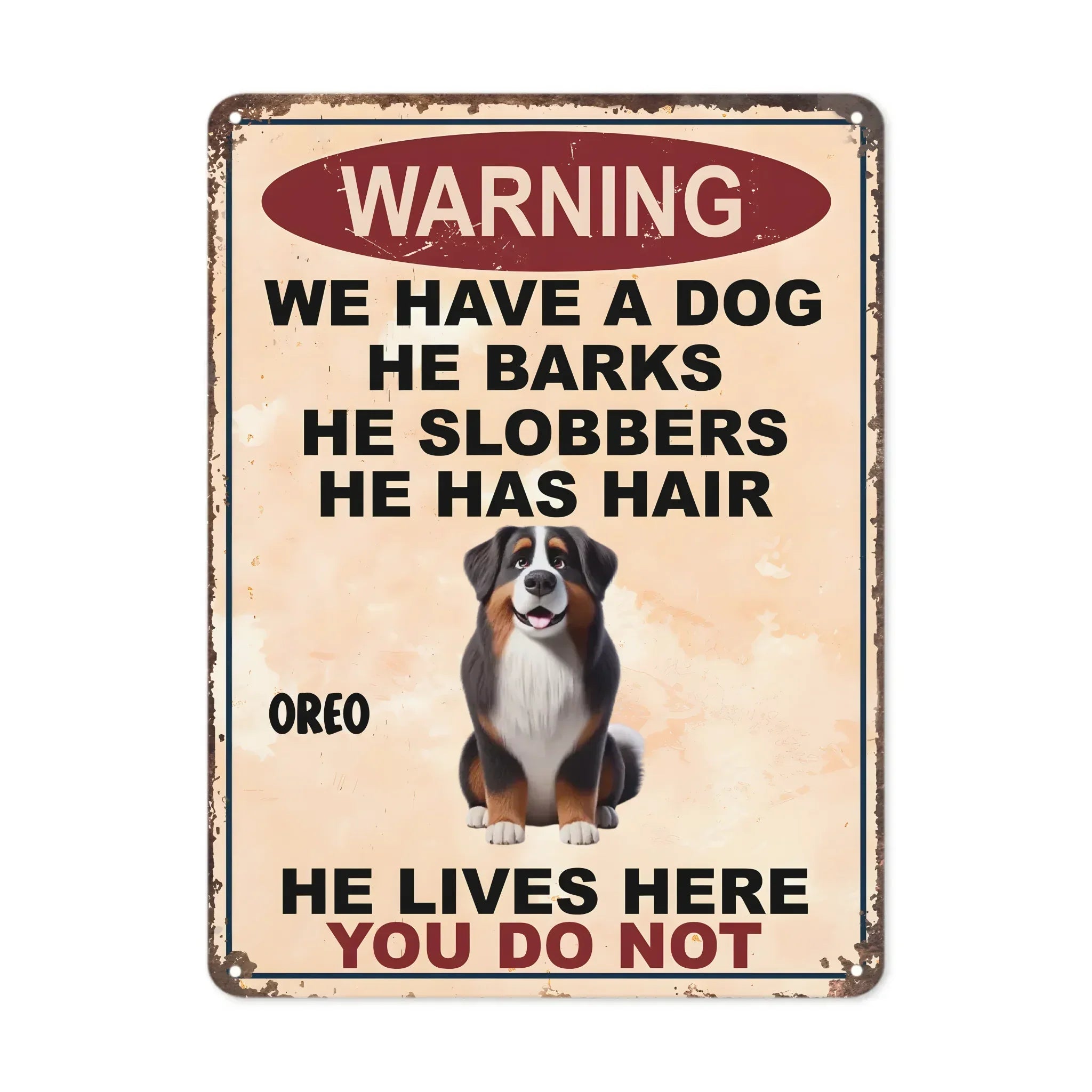 We Have Dogs They Bark Painting - Personalized Metal Sign