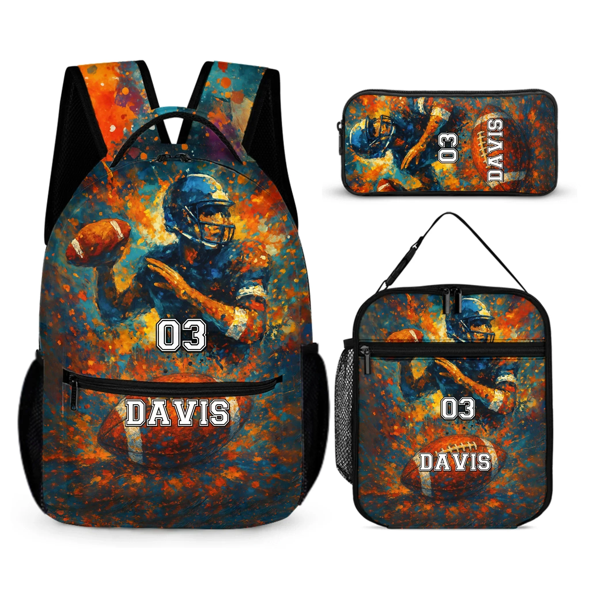 Doodle Game Style Customized Backpack - Includes Basketball, Soccer, Baseball, Rugby And All Kinds Of Ball Games - A Great Gift For Kids During The School Season!