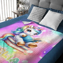 Unicorn Reading Book Custom Blanket - Gift for Kid - Joliny