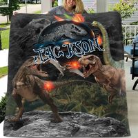 Jurassic Era Personalized Name Customized Blanket - Gifts For Dinosaur Enthusiasts - Joliny